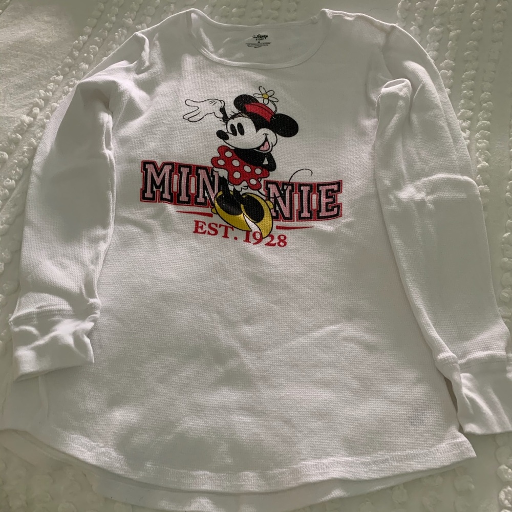 Disney Minnie Mouse Waffle Knit Shirt Size Medium